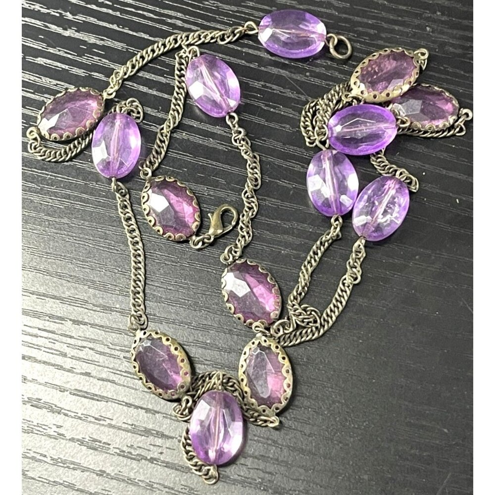 Charm Bracelets & Purple Gemstone Necklace Jewelry Set - Picture 3 of 7